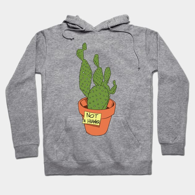 Not a Hugger Opuntia Cactus Hoodie by castrocastro